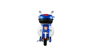 Weiss-Blaue Luna5.0 von Tisto bei Ostalb-Scooter im SW-Tuning Emobility Center
